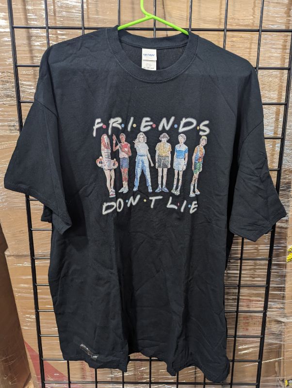 Photo 2 of Stranger Things Friends T-Shirt - Black - Size 2XL