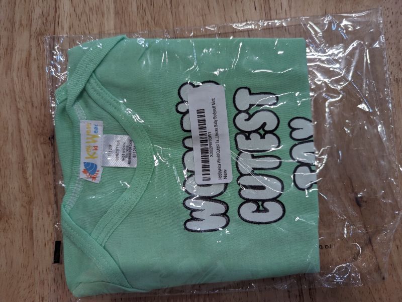 Photo 1 of "World's Cutest Tax Deduction" - Baby Bodysuit/Onesie - Light Green - Size 6-12 Months