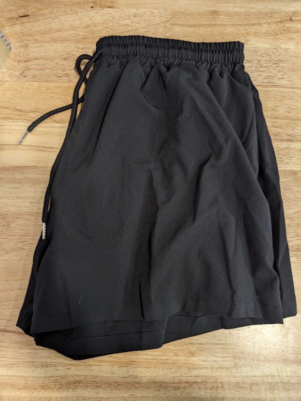 Photo 2 of COOFANDY Men's Gym Workout Shorts Quick Dry Bodybuilding Weightlifting Shorts Training Running Jogger with Pockets - Black - Size Large - NWT
