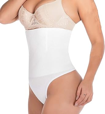 Photo 1 of Hioffer 328 Women Waist Cincher Girdle Tummy Slimmer Sexy Thong Panty Shapewear - White - Size M/L