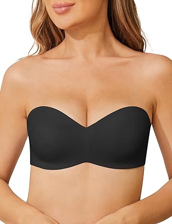 Photo 1 of Women's Strapless Bra Bandeau Unlined Minimizer Bra Seamless Multiway - Includes Straps & Bra Extender - Black - Size Large