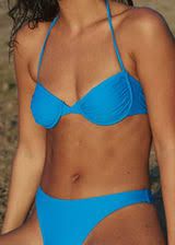 Photo 1 of 2 Piece Women's Bikini - Underwire Top, Thong Bottom - Blue - Size Medium