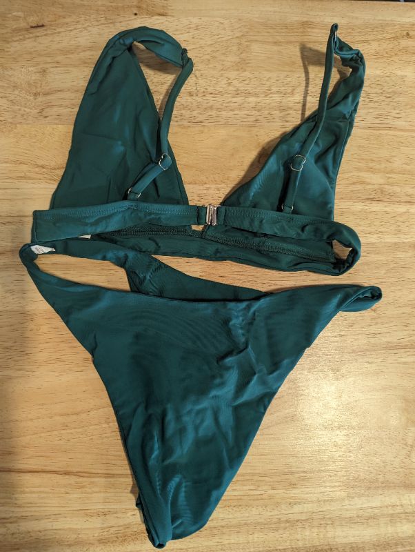 Photo 3 of Women's Forest Green 2 Piece Bikini - Medium Top, Large Bottom