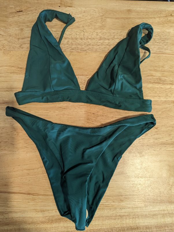 Photo 2 of Women's Forest Green 2 Piece Bikini - Medium Top, Large Bottom