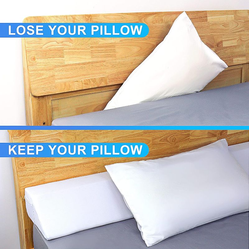 Photo 2 of DAFMIG King Wider Bed Wedge Pillow//Headboard Pillow/Bed Wedge Mattress Filler/Close Gap Between Your Headboard and Mattress/Long Pillow for Bed Without Headboard(White)
