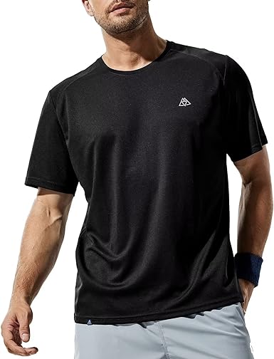 Photo 1 of Haimont Men’s Dry Fit Athletic Shirts for Running Workout Moisture Wicking Quick Dry Outdoor Short Sleeve T-Shirt - Black - Size XXL