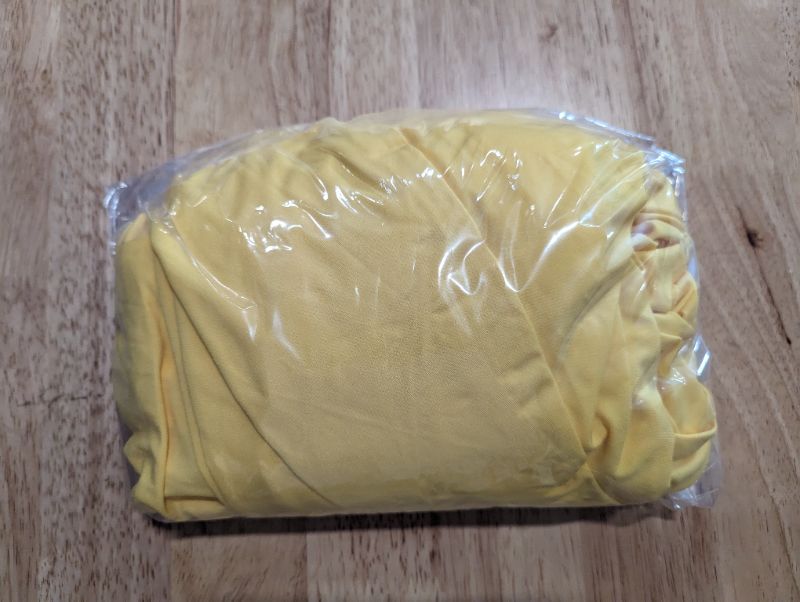 Photo 3 of Long Satin Gown - Yellow - Size Large