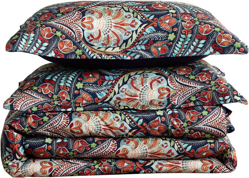 Photo 3 of Wajade 7PCS Boho Paisley Print Luxury Comforter Bed in a Bag Set Queen Size, Vintage Floral Medallions Microfiber Bedding Set (1 Comforter, 2 Pillow Shams, 1 Flat Sheet, 1 Fitted Sheet, 2 Pillowcases)
