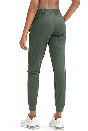 Photo 3 of G Gradual Women's Joggers Pants with Zipper Pockets Tapered Running Sweatpants for Women Lounge, Jogging - Sage Green - Size XS - NWT