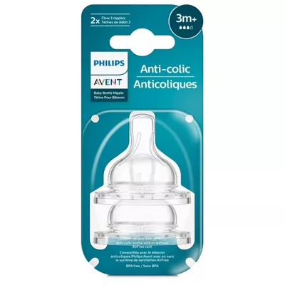 Photo 1 of 2 PACKS - Philips Avent 2pk Anti-Colic Baby Bottle Nipple - Medium Flow
