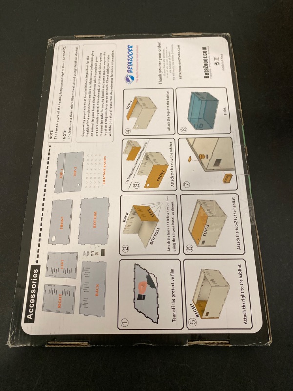Photo 1 of BETAZOOER Reptile Terrarium Breeding Tank Acrylic Reptile Feeding Box with Temperature Hygrometer -ITEM IS NEW BUT MAY BE MISSING PARTS
