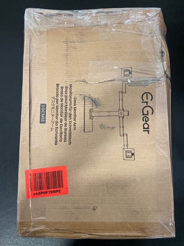 Photo 1 of ErGear Dual Monitor Desk Mount, Fully Adjustable Dual Monitor Arm for 2 Computer Screens up to 32 inch, Heavy Duty Dual Monitor Stand for Desk, Holds up to 17.6 lbs per Arm, Black, EGCM1-ITEM IS NEW BUT MAY BE MISSING PARTS


