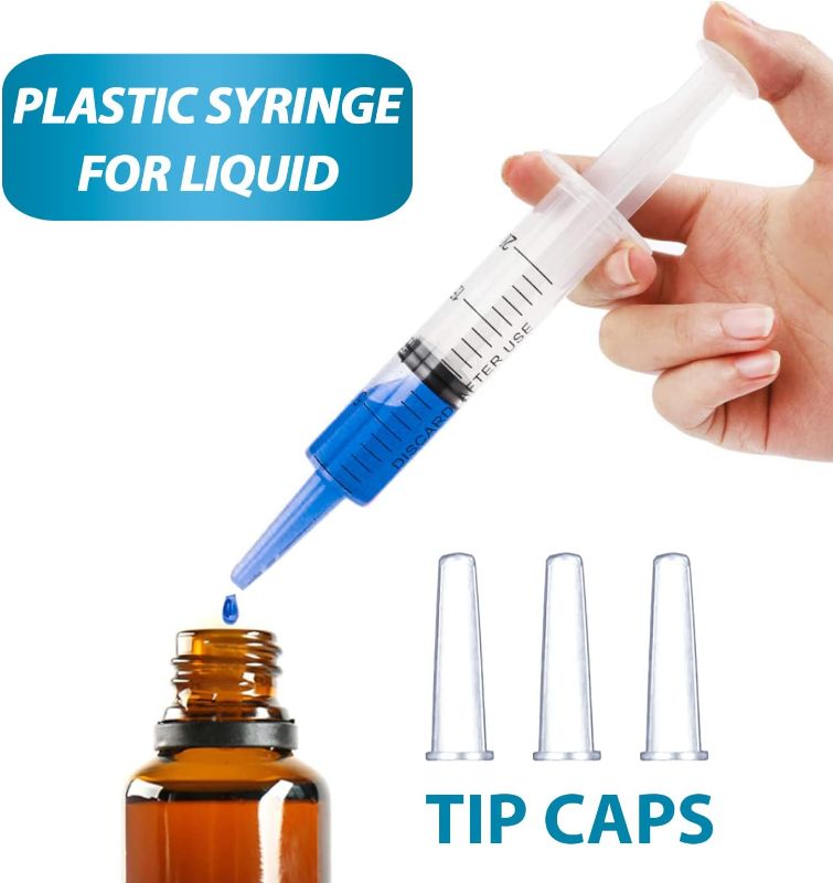 Photo 3 of 20ml Syringe for Liquid, Oral, Scientific Labs, Measurement, Dispensing, with Cap- 3 PC Pack 20ml Syringes
