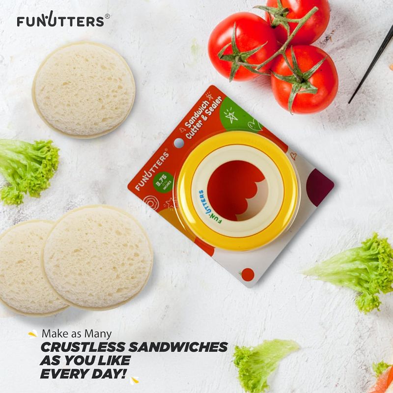 Photo 3 of FUNUTTERS Sandwich Cutter and Sealer, 3.75'', Uncrustables Maker, Sandwich Decruster and Sealer for PB&J Crustless Sandwiches

