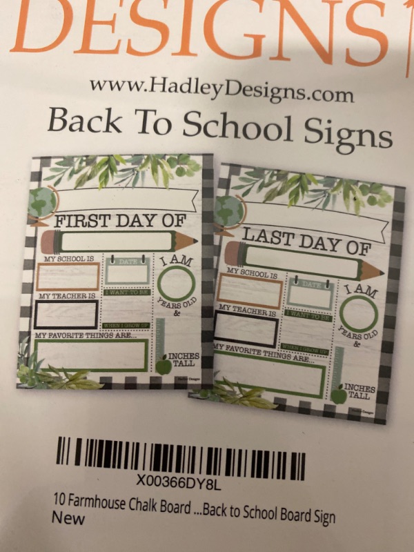 Photo 2 of HADLEY DESIGNS - Farmhouse Chalk Board Cardstock Boho Back to School Signs for Kids First Day of School Board Girl - School Board for Kids Back to School Signs First and Last Day of School Board, Back to School Chalkboard Sign…
