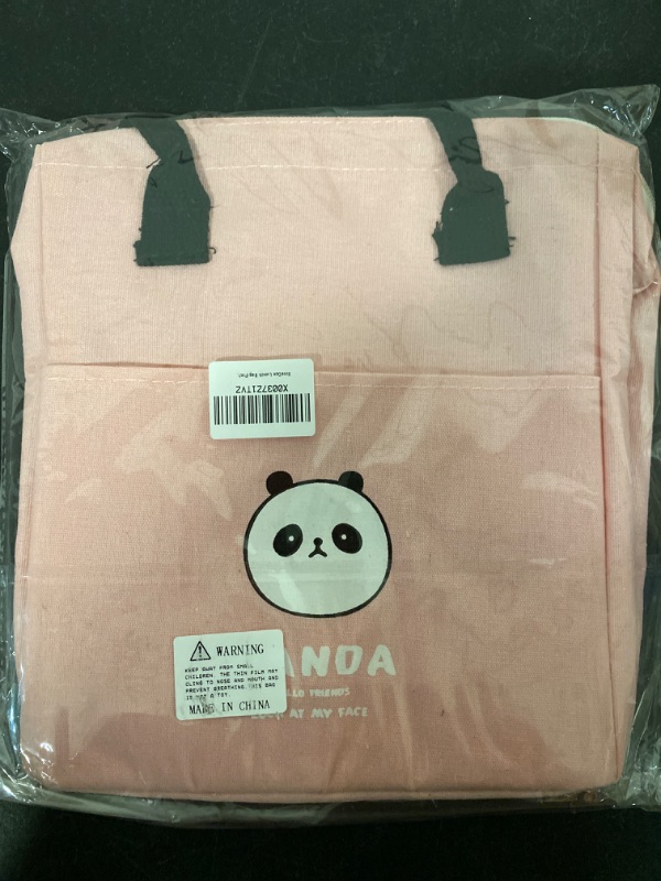 Photo 1 of SINEGUX - Pink Panda Lunch Box for Girls, Insulated Lunch Bag Kids Cooler Freezable for School Office
