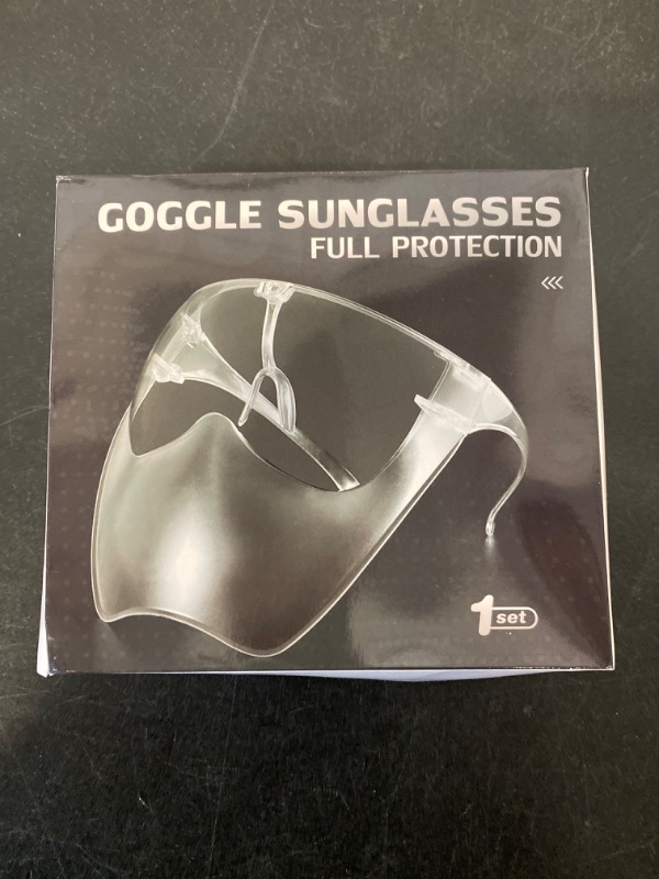 Photo 2 of Full Protection - Anti Fog Goggle Sunglasses Unisex Shield Glasses Full Face Protection Eyewear Fashion Visor Cover Goggles (1 Transparent)
