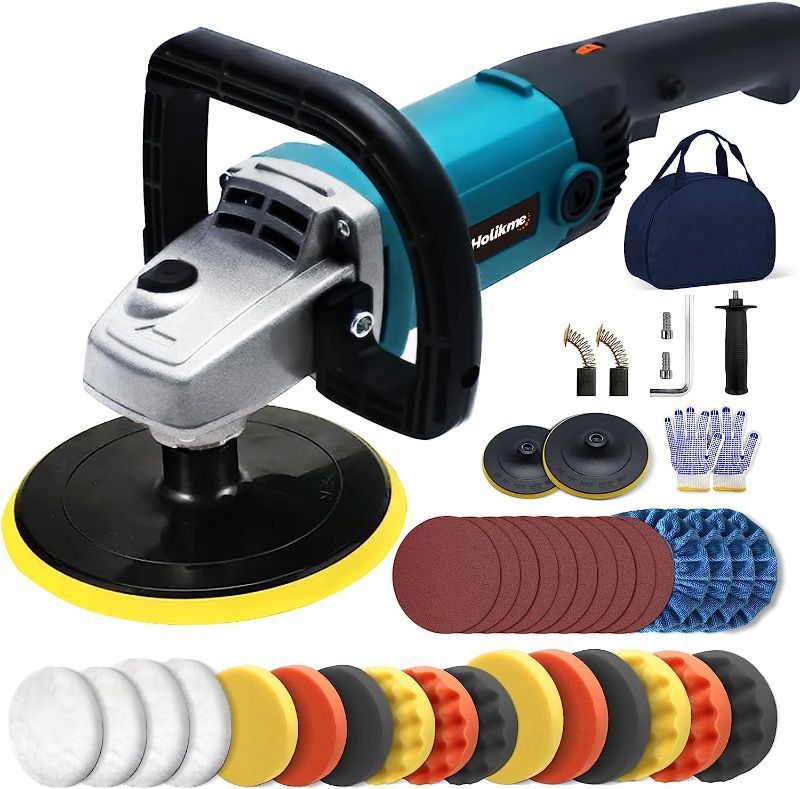 Photo 1 of VANNECT Buffer Polisher, 1200W 7-inch Polisher with 6 Variable Speed, 5 Foam Pads, Detachable Handle and Safety Lock Car Buffer Polisher Ideal for Car Sanding, Polishing, Waxing (Upgraded)
