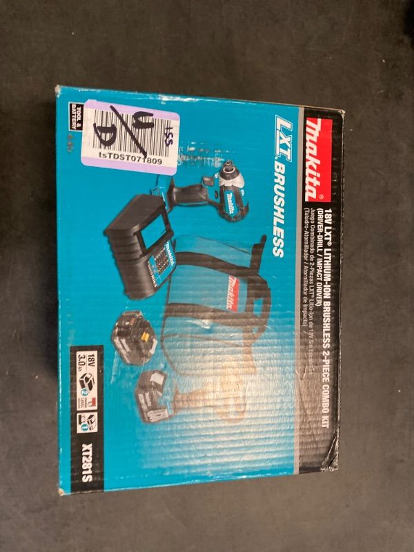 Photo 3 of Makita XT269T 18V LXT Lithium-Ion Brushless Cordless 2-Pc. Combo Kit (5.0Ah)- ITEM IS USED- DOES NOT CONTAIN BATTERY