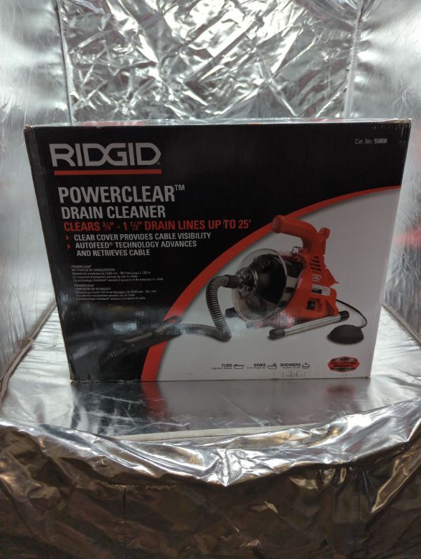 Photo 3 of RIDGID - PowerClear Drain Cleaner - Clears 3/4" - 1 1/2" Drain Lines up to 25 FT