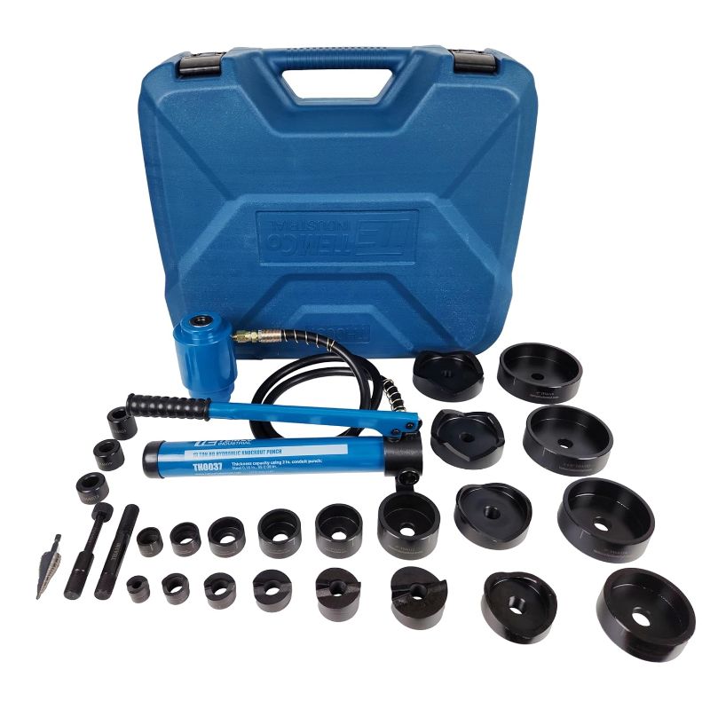 Photo 1 of TEMCo TH0037 4" Hydraulic Knockout Punch Electrical Conduit Hole Cutter Set KO Tool Kit 5 Year Warranty
