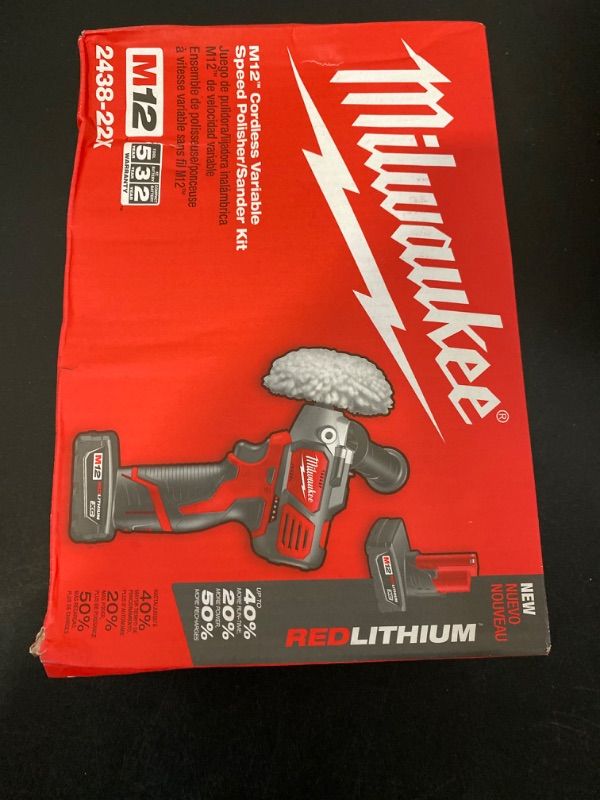 Photo 5 of Milwaukee 2438-22 M12 Variable Speed Polisher/Sander – Cp/Cp Kit
