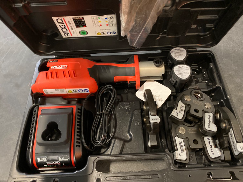 Photo 2 of RIDGID 57363 Model RP 241 Compact Press Tool Kit with 1/2"-1-1/4" Pro Press Jaws and Bluetooth
