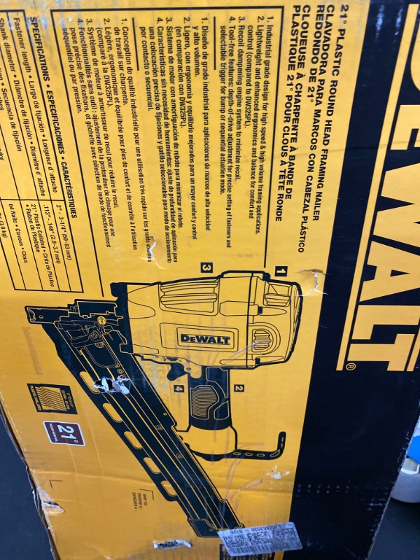 Photo 4 of DEWALT DWF83PL Collated Framing Nailer, One Size, Yellow/Black