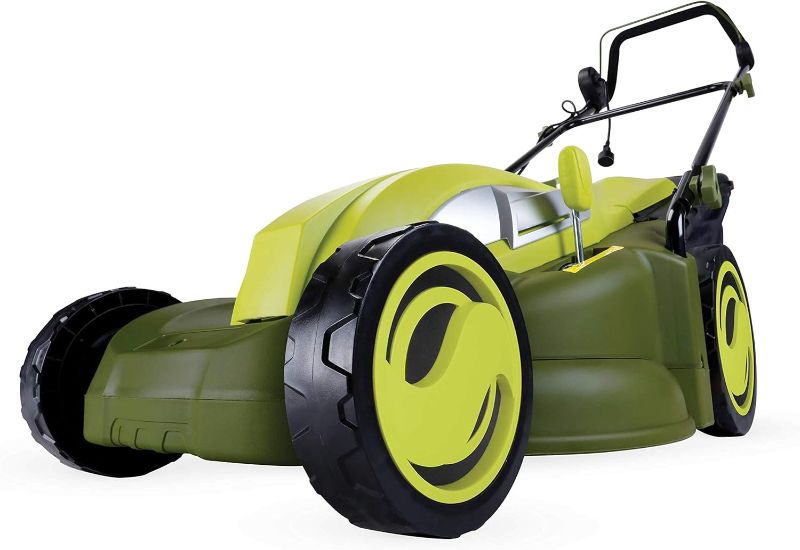 Photo 3 of Sun Joe MJ403E 17-Inch 13-Amp Electric Lawn Mower/Mulcher, 7-Position Adjustment, 12-Gallon Detachable Grass Collection Bag, Lightweight, Standard, Green
