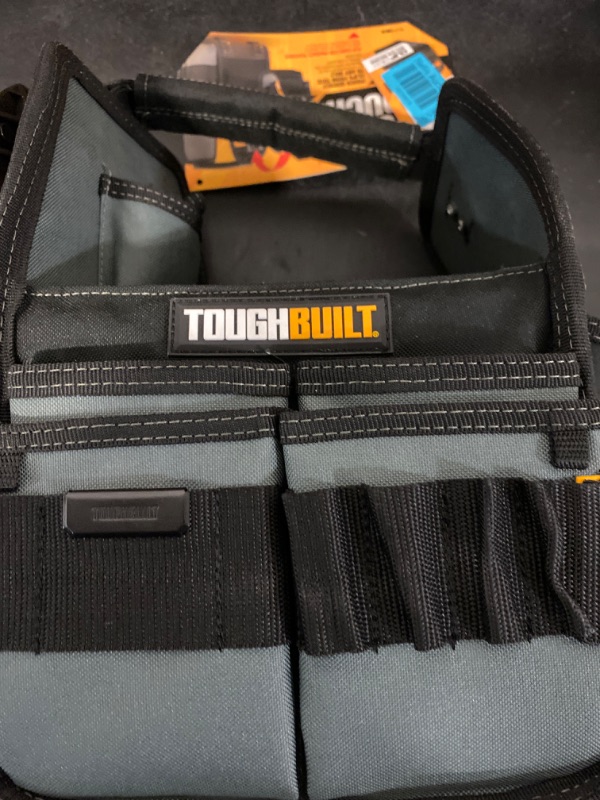 Photo 3 of TOUGHBUILT Tote with Pouch Black Polyester 8-in Tool Tote