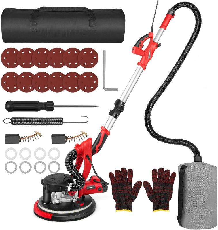 Photo 1 of KITLUCK - Drywall Sander with 5 Variable Speeds and Double-Deck LED?750W High Power - Ideal for grinding drywall, ceilings, interior walls, exterior walls,loose plaster - MISSING PARTS
