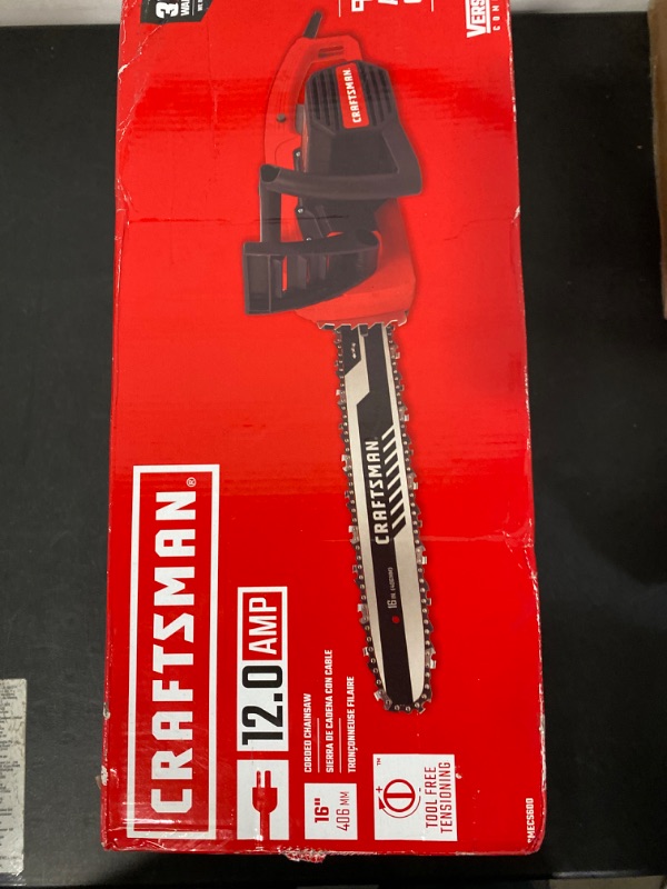 Photo 4 of CRAFTSMAN Electric Chainsaw, 16-Inch, 12-Amp (CMECS600)
