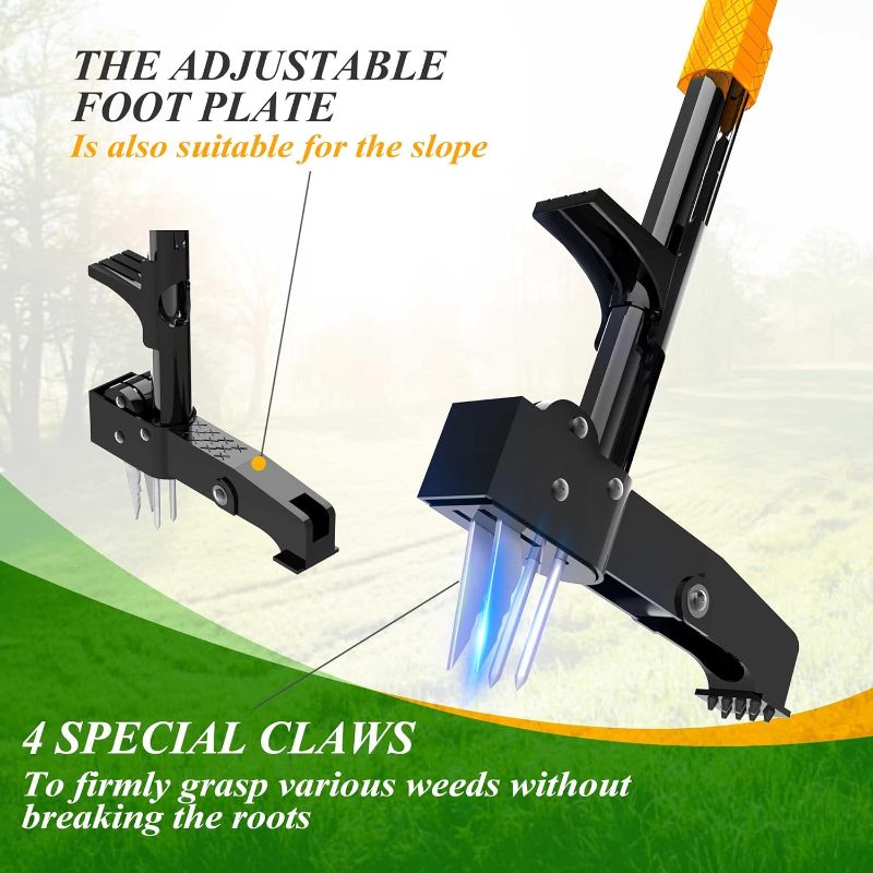 Photo 3 of EEIEER Weed Puller Tool, 40’’ Manual Weeding Tools for Gardening, Integrated Weeds Removal Tool with 4 Claws for Lawn Yard Garden Patio

