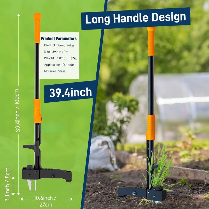 Photo 2 of EEIEER Weed Puller Tool, 40’’ Manual Weeding Tools for Gardening, Integrated Weeds Removal Tool with 4 Claws for Lawn Yard Garden Patio

