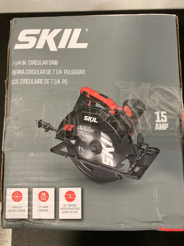 Photo 4 of SKIL 15 Amp 7-1/4 Inch Circular Saw with Single Beam Laser Guide - 5280-01 - ITEM IS USED
