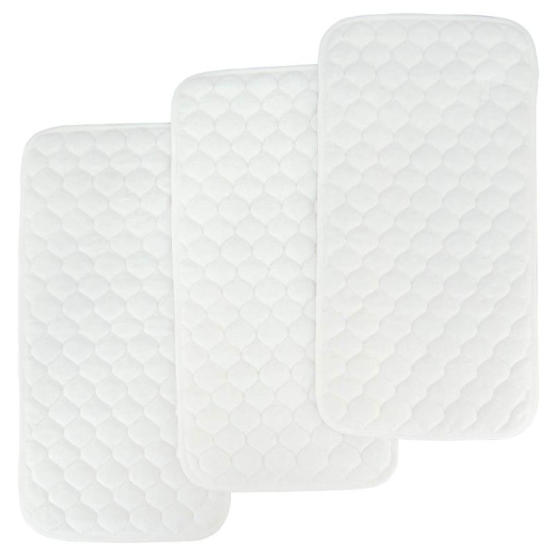 Photo 1 of BlueSnail Quilted Thicker Waterproof Changing Pad Liners, 3 Count (Snow White)
