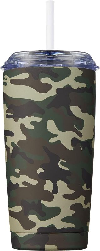 Photo 2 of CIVAGO Insulated Tumbler with Lid and Straw, 20 oz Stainless Steel Vacuum Coffee Tumbler, Double Wall Coffee Cup, Thermal Travel Coffee Mug for Hot and Cold Drinks, Camo

