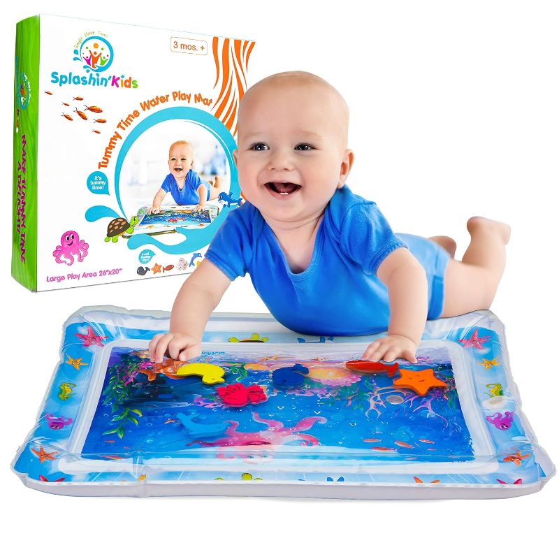 Photo 3 of Splashin'kids Inflatable Tummy time Premium Water mat Infants and Toddlers is The Perfect Fun time Play Activity Center Your Baby's Stimulation Growth
