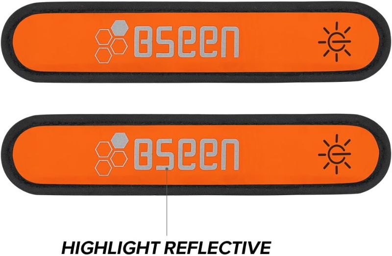 Photo 4 of BSEEN LED Armband, 2 Pack High Visibility Light Up Sports Wristbands, Adjustable Glowing Bracelets for Runners, Joggers, Pet Owners, Cyclists
