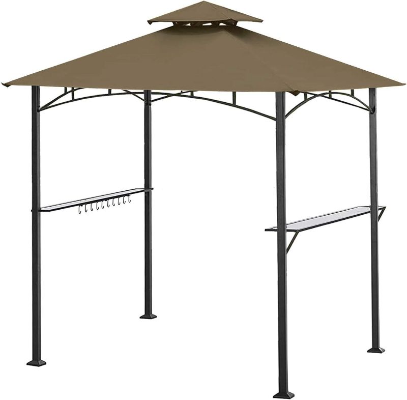 Photo 1 of Ontheway 5 ft x 8 ft TOP Only Grill BBQ Gazebo Roof Top Double Tiered Replacement Canopy Roof Outdoor Gazebo Tent Roof Top - TOP ONLY ( CANOPY REPLACEMENT ONLY )