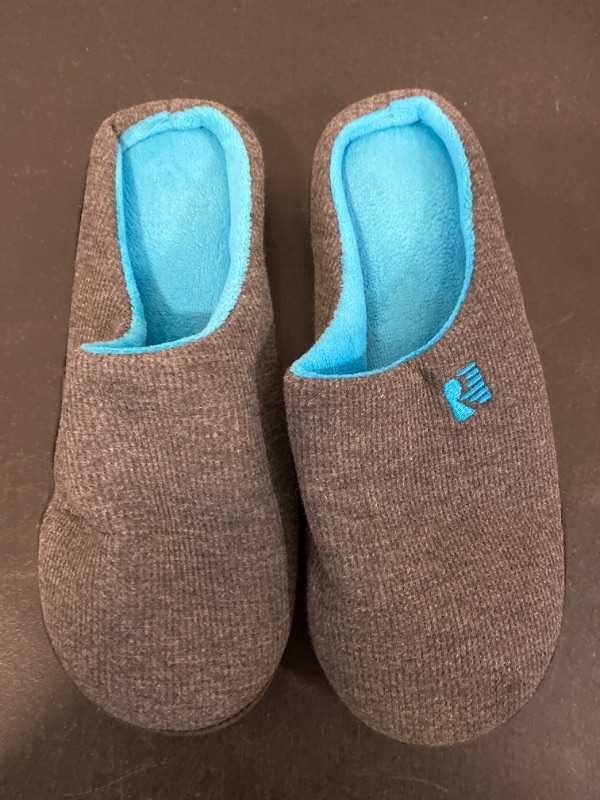 Photo 1 of Microfiber Foam Comfy Foam Sandals - Grey / Blue Size 8