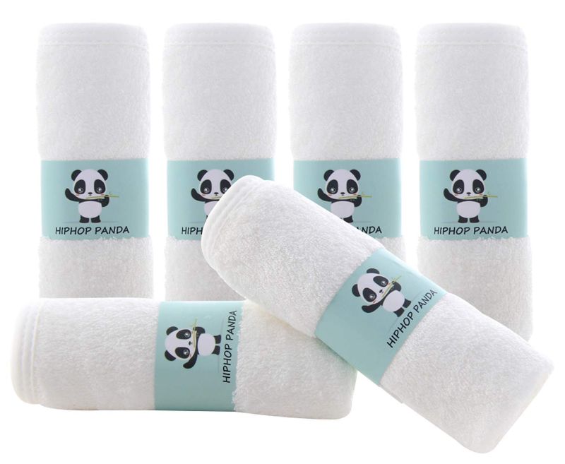 Photo 1 of HIPHOP PANDA Baby Washcloths, Rayon Made from Bamboo - 2 Layer Soft Absorbent Newborn Bath Face Towel - Natural Baby Wipes for Delicate Skin - Baby Registry as Shower(6 Pack)
