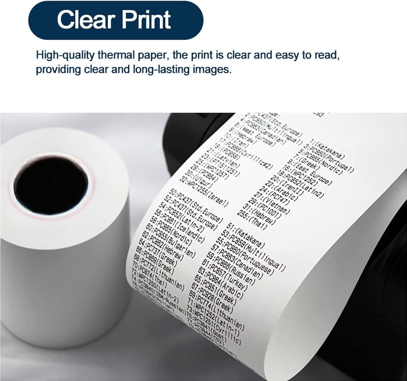 Photo 2 of MFLABEL 3.125 x 119' Thermal Receipt Paper, Pos Receipt Paper, Cash Register Paper Rolls, Receipt Paper Roll for 80mm Thermal POS Printer, 10 Rolls
