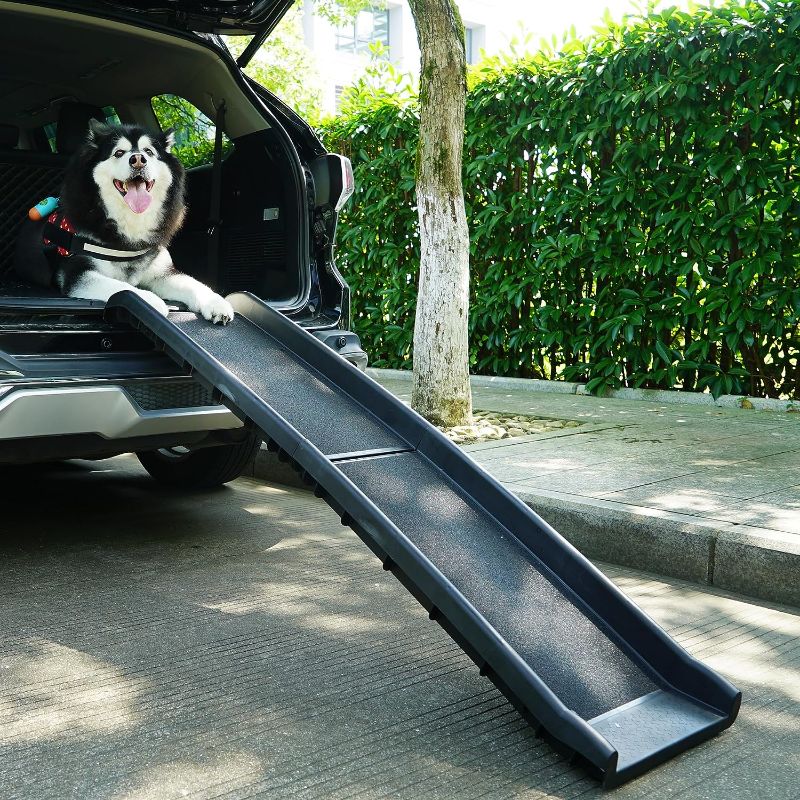 Photo 1 of Portable Folding Dog Ramps for Large Dogs SUV Lightweight Outdoor Truck Car Ramps Non-Slip Design for High Bed Universal for Deck Stairs,Couch-Easy Storage,Supports up to 150 lb

