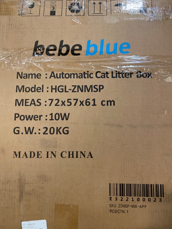 Photo 5 of Bebeblue Self Cleaning Cat Litter Box, Automatic Cat Litter Box, No Scooping Odor Removal Health Monitoring Quiet Extra Large Space for Cats Free Cat Bed
