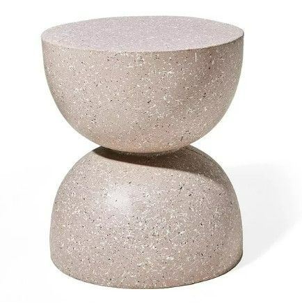 Photo 1 of 17.75" Pink Terrazzo Look Hourglass Garden Table
