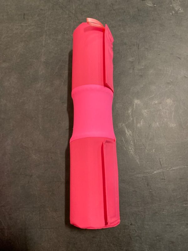 Photo 3 of Pink Barbell Pad for Squat, Hip Thrust - Perfect for Gym Workout Smith Machine Thruster Weightlifting - Relieves Neck and Shoulder Pain - Thick Foam Cushion
