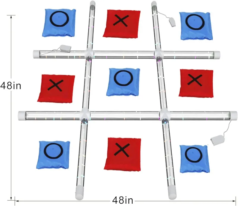 Photo 3 of OUTTOY Outdoor Yard Games for Adults and Family, tic tac toe Game Set with Light, Sutiable for Backyards, Beach, Lawn, Party
