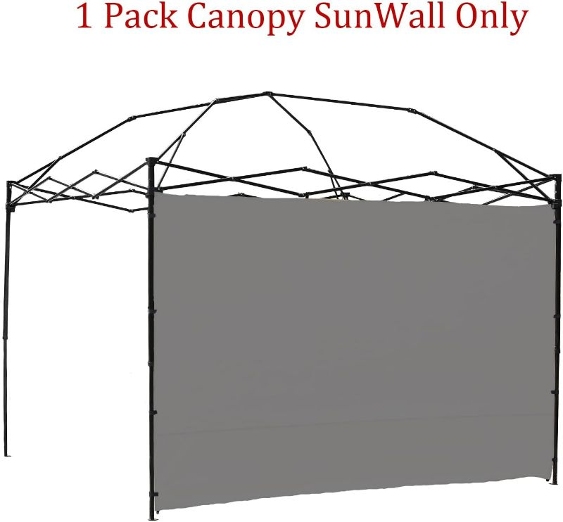 Photo 2 of Canopy SunWall, 10x10ft Pop Up Canopy Sidewall for Instant Canopy Tent Gazebos, 1 Pack Sidewall Only Grey
