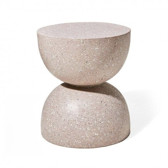 Photo 1 of GLITZHOME - MGO Sand Terrazzo Garden Stool or Planter Stand or Accent Table (Multi-functional)
